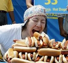 competitive eating hot dog contest