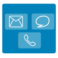 Customer support contact icons