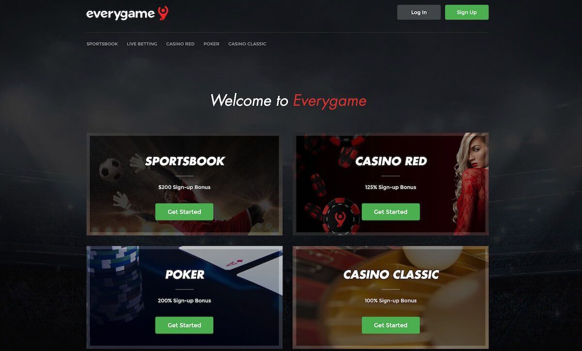 Everygame homepage