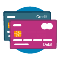 Credit and Debit Cards Withdrawal Icon