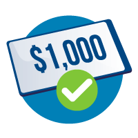 $1,000 Checkmark Icon