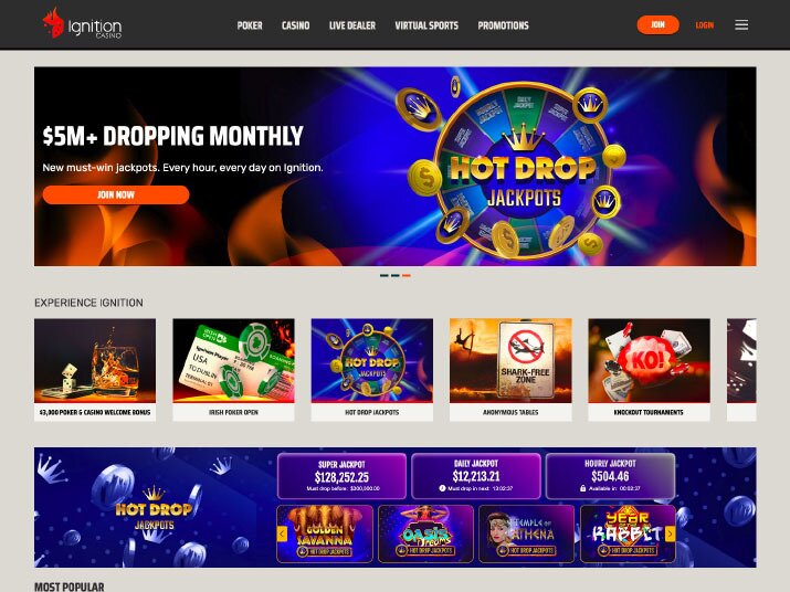 Ignition Casino Homepage Screenshot
